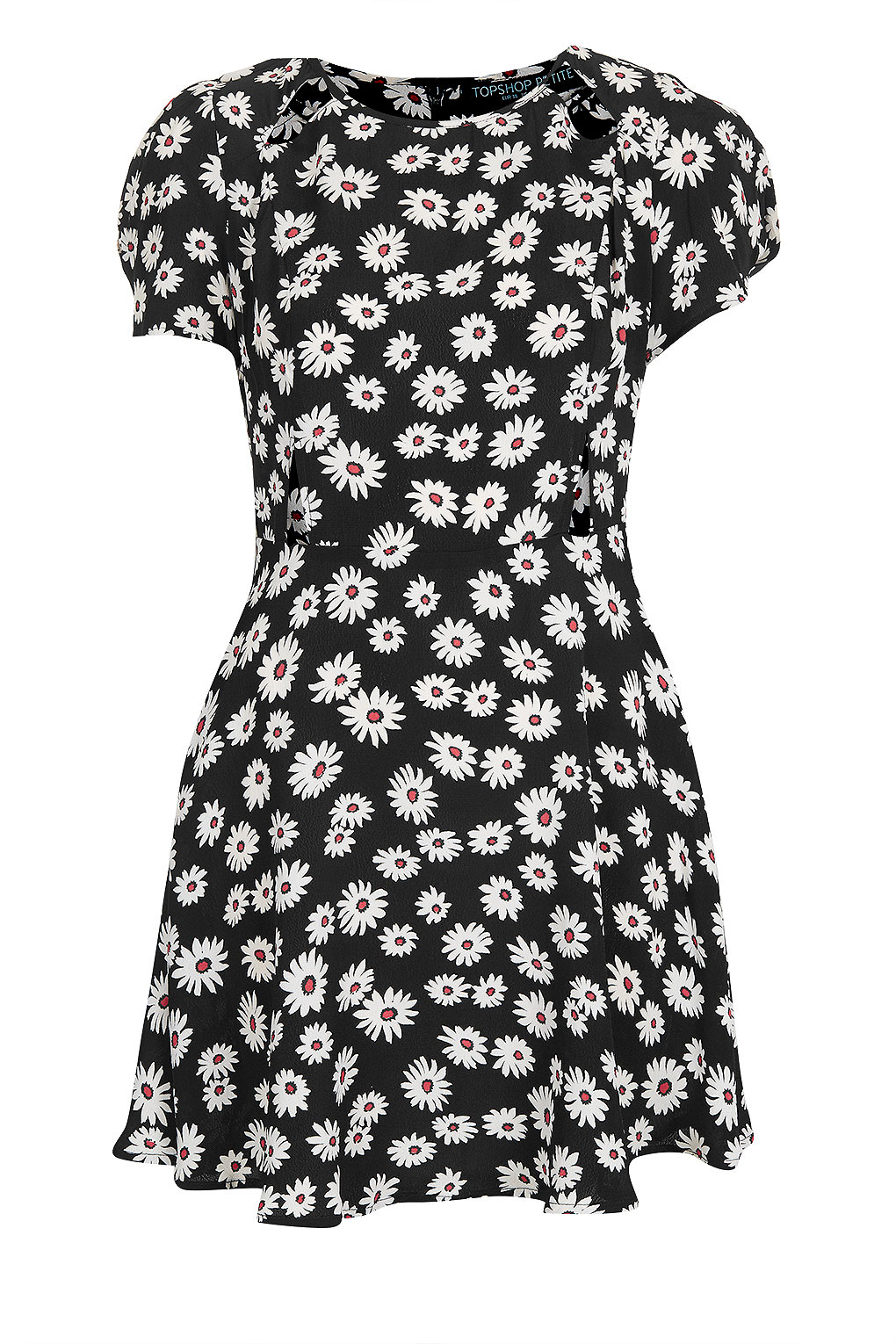 black dress with white daisies