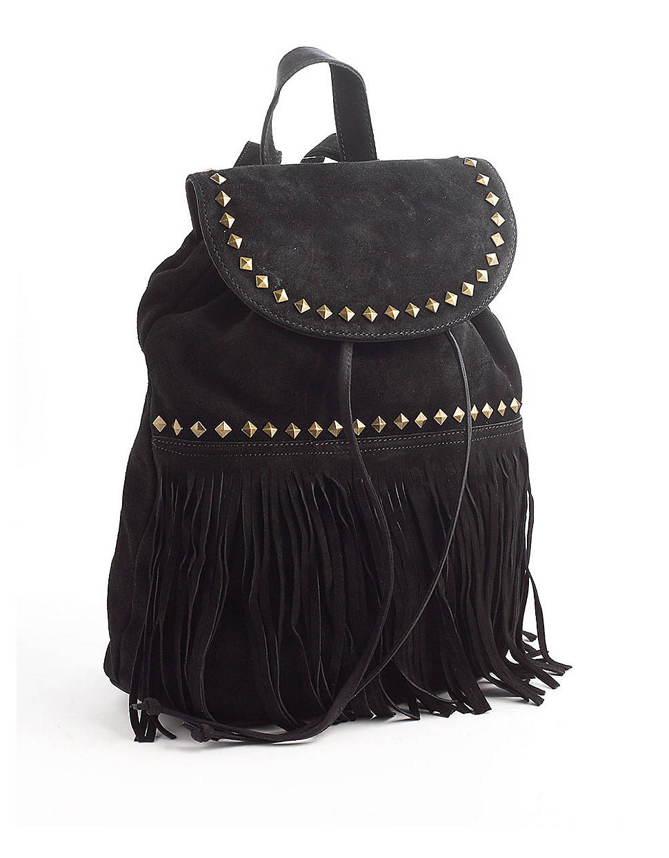 Lyst Steve Madden Fringed Suede Backpack in Black