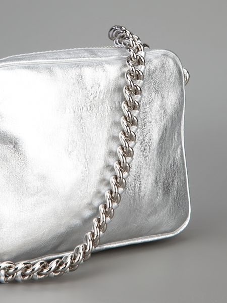 Frankie Morello Small Shoulder Bag in Silver | Lyst