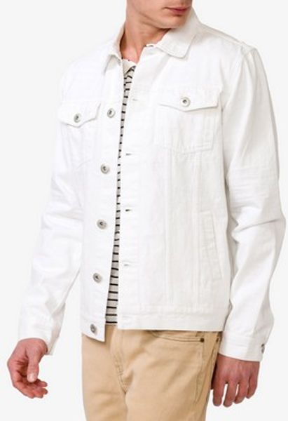 21men Distressed Denim Jacket in White for Men | Lyst