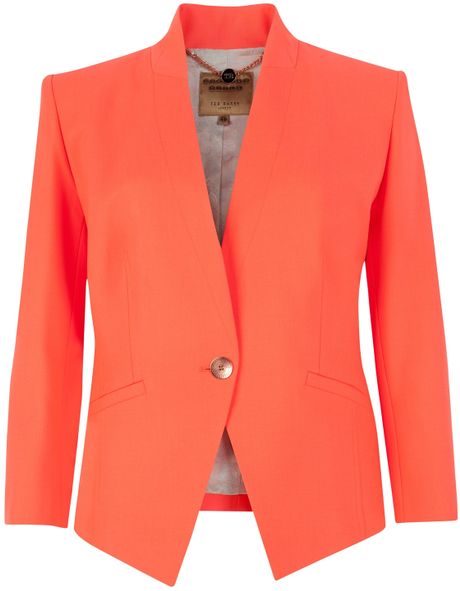 Ted Baker Neon Stretch Blazer in Orange ( light orange) | Lyst