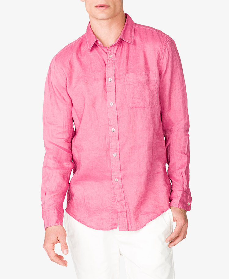Forever 21 Classic Fit Linen Shirt in Pink for Men | Lyst