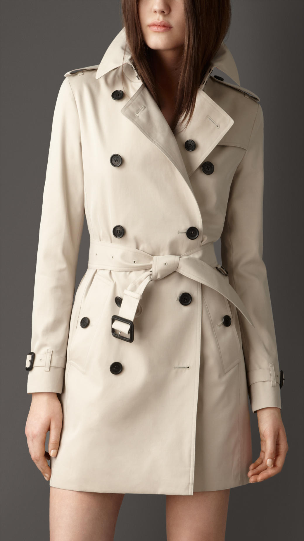 Lyst - Burberry Cotton Gabardine Trench Coat in Natural