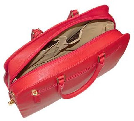 Fontanelli Red Leather Ladies Briefcase in Red | Lyst