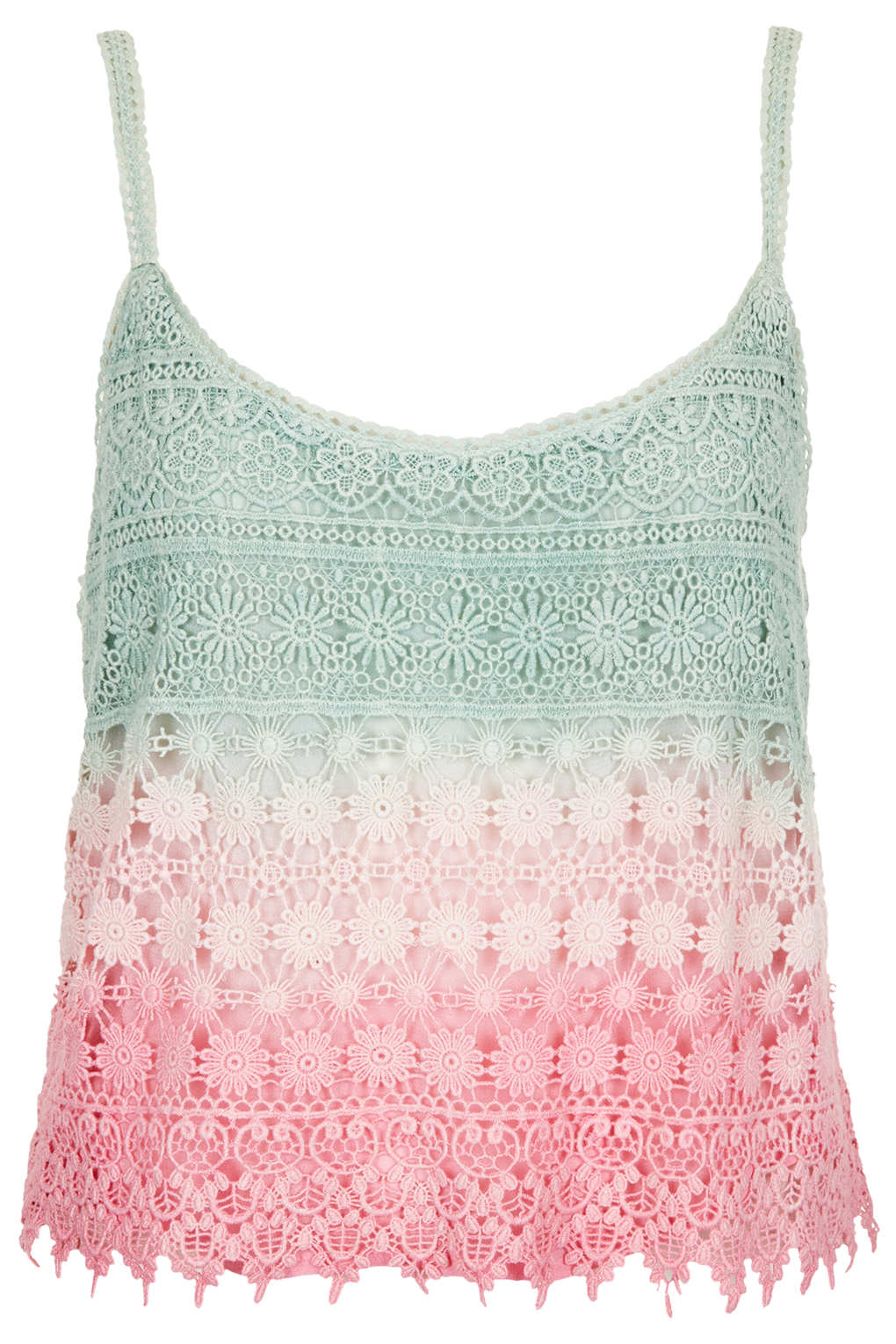 Lyst - Topshop Dip Dye Crochet Cami