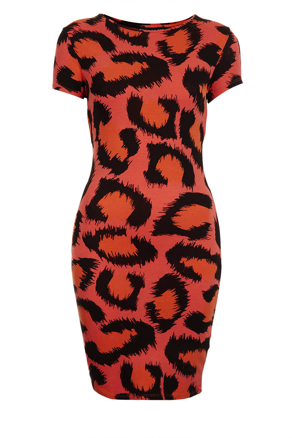 Lyst - Topshop Petite Leopard Bodycon Dress in Red