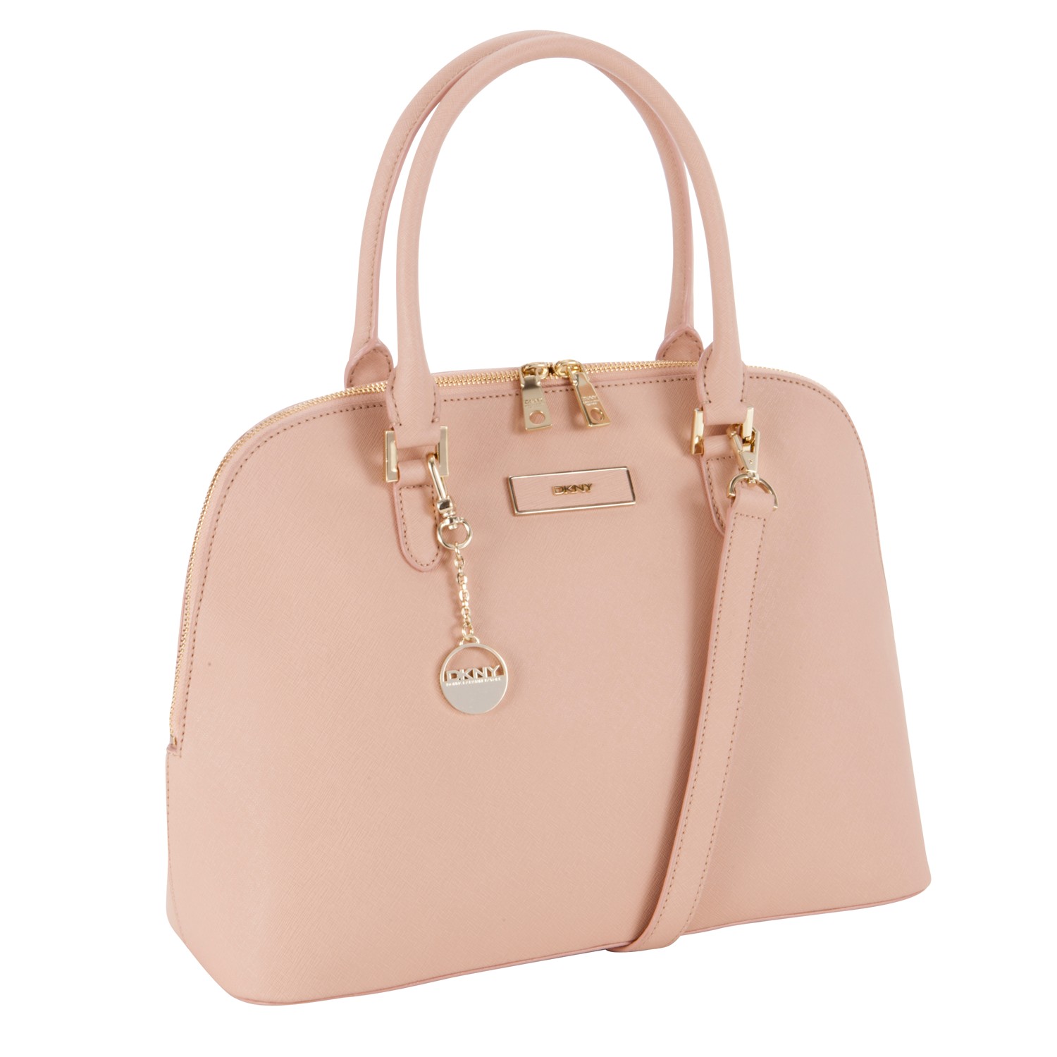 Dkny Saffiano Round Satchel Handbag In Pink Lyst Gallery