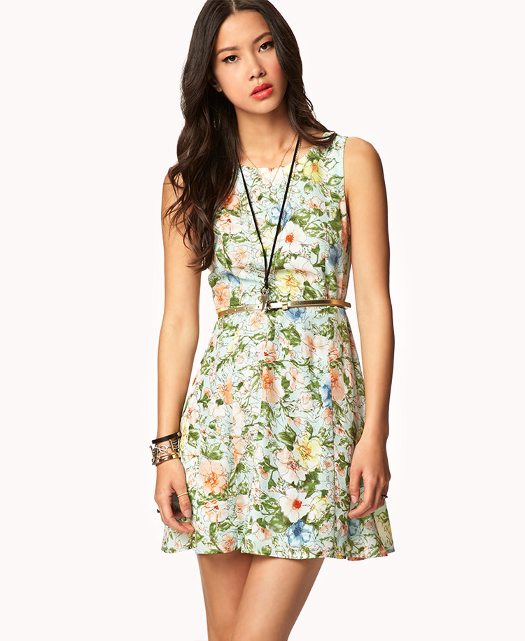 green floral dress forever 21