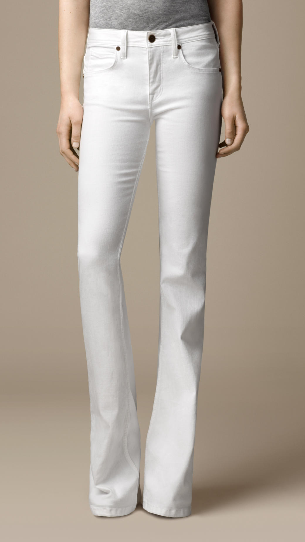 Burberry Hempton Optic White Bootcut Jeans in White - Lyst