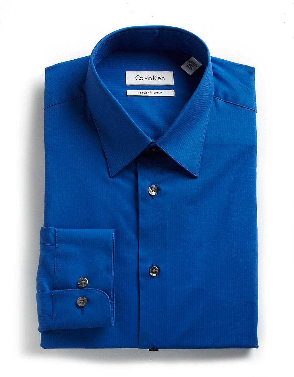 Calvin Klein Striped Regular Fit Dress Shirt in Blue for Men (cobalt ...