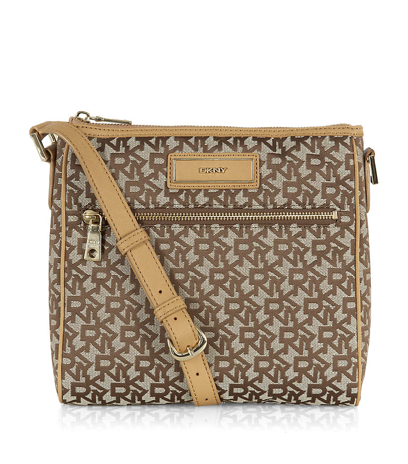 Dkny Town Country Zip Cross Body Bag in Brown (gold) | Lyst
