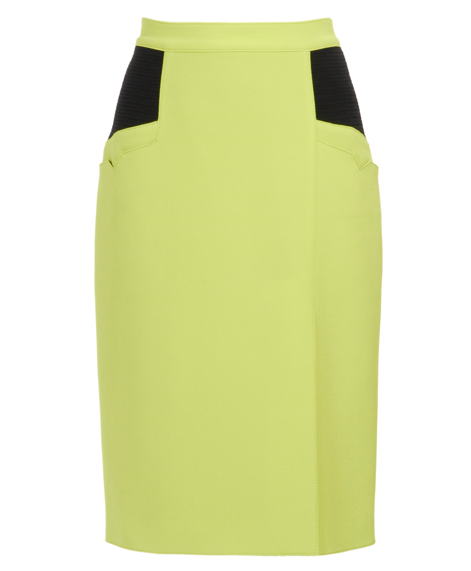 Proenza Schouler Techno Crepe and Smocked Silk Pencil Skirt in Green | Lyst