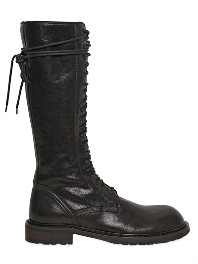 Ann Demeulemeester Tall Leather Boots in Black for Men | Lyst