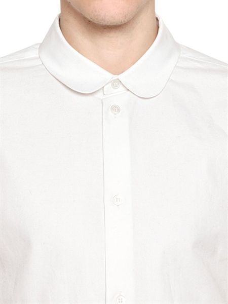 Carven Oxford Cotton Round Collar Shirt in White for Men | Lyst