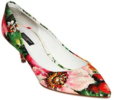 Dolce & Gabbana 60mm Floral Print Jacquard Pumps in Multicolor | Lyst