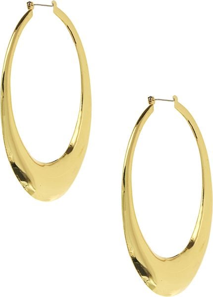 River Island Sculpted Hoop Earrings in Gold | Lyst