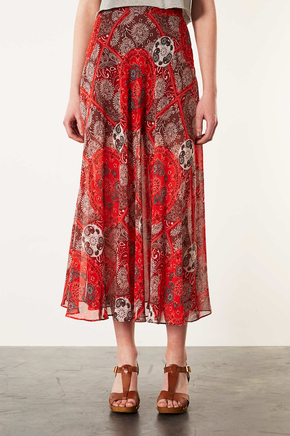 Lyst - TOPSHOP Red Bandana Print Maxi Skirt in Red