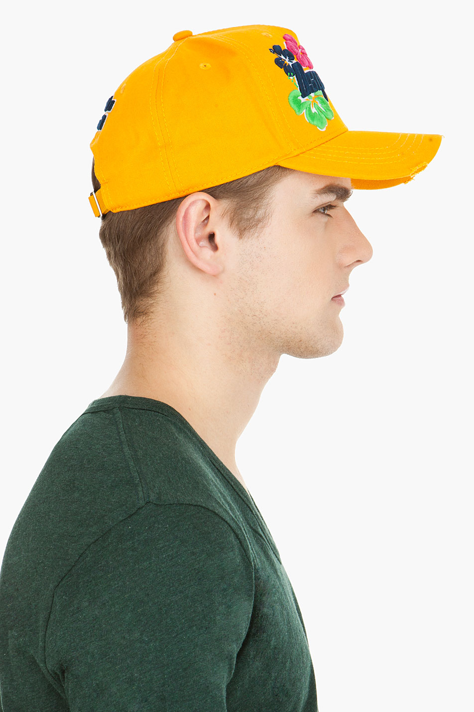 Lyst - Dsquared² Orange Tropical Gabardine Baseball Cap in Yellow for Men
