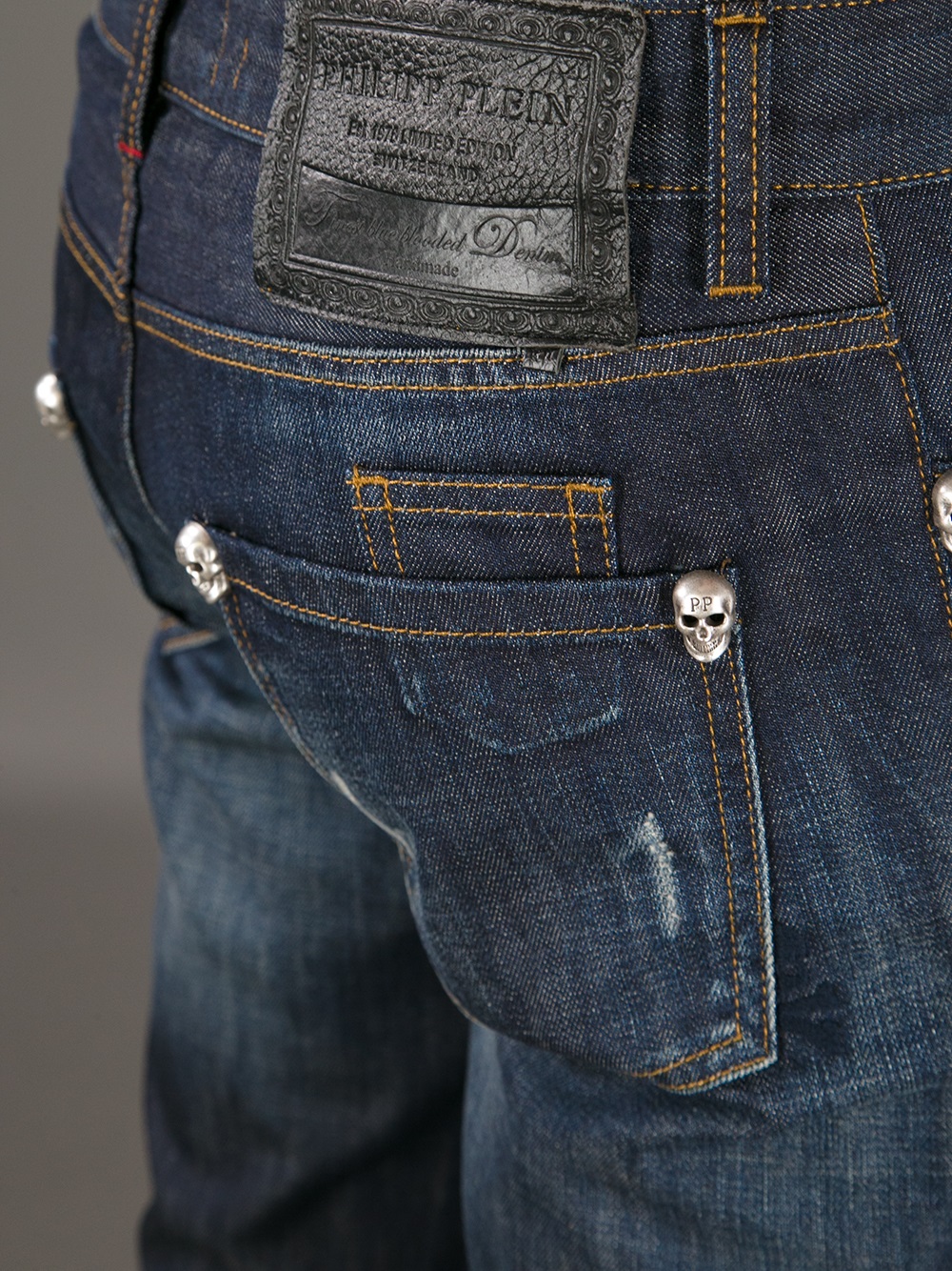 Lyst - Philipp Plein Distressed Skull Detail Jean in Blue for Men