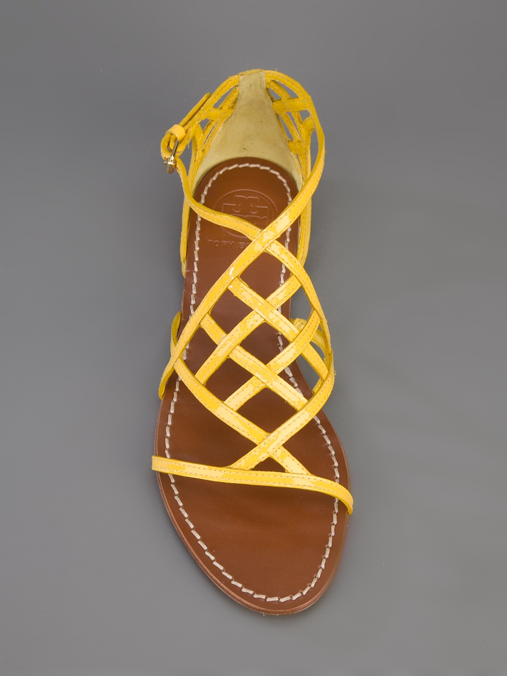 Tory Burch Strappy Flat Sandal in Yellow - Lyst
