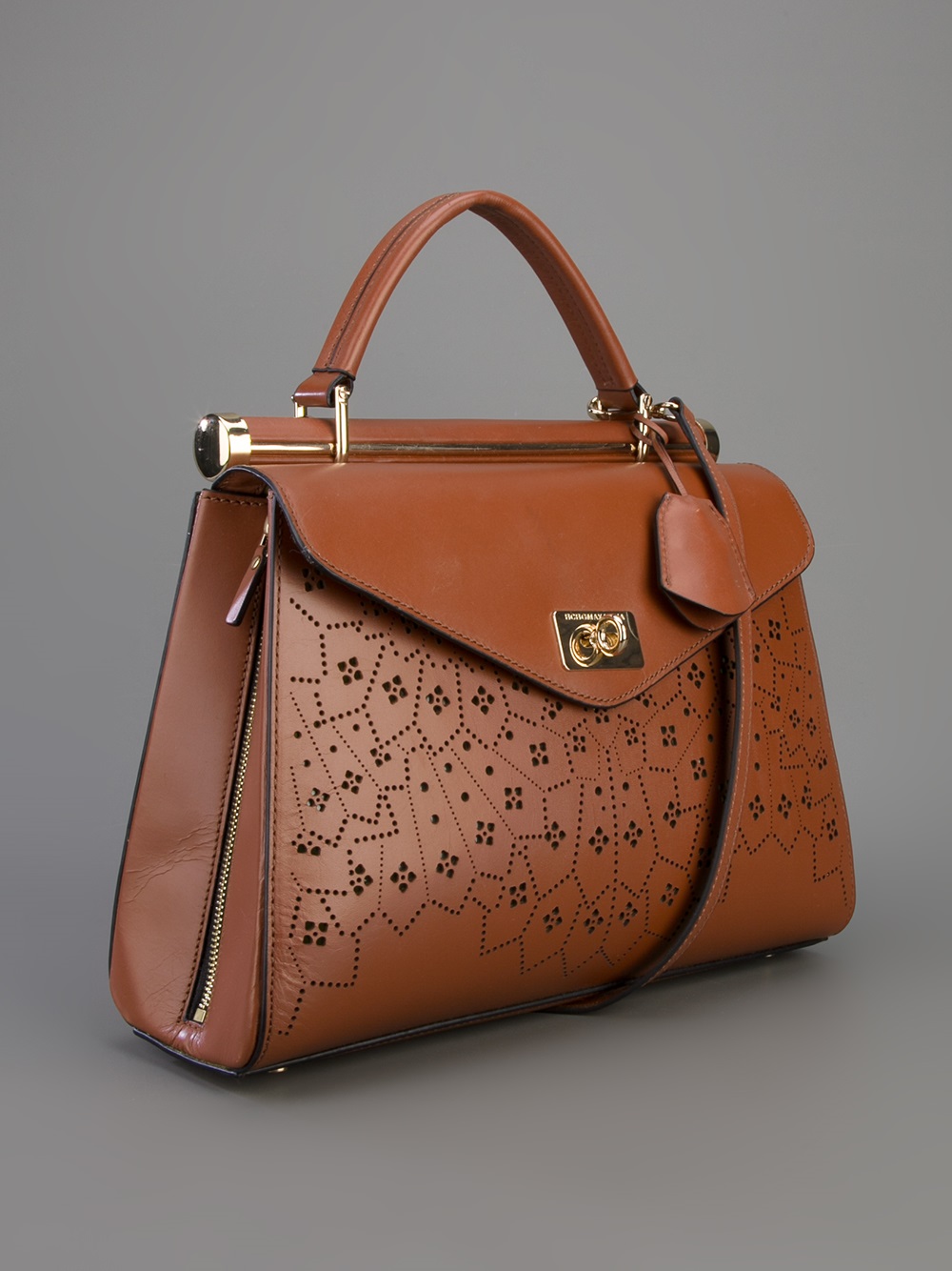 Lyst Bcbgmaxazria Perforated Tote In Brown Gallery