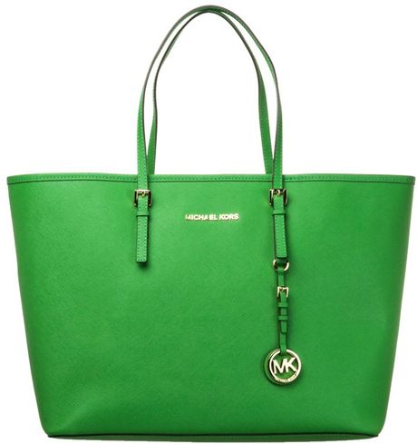 Michael Michael Kors Jet Set Handbag Green in Green | Lyst