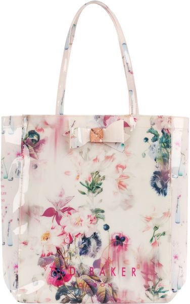 Ted Baker Printed Bow Ikon Shopper Bag in Transparent (Opucon) | Lyst