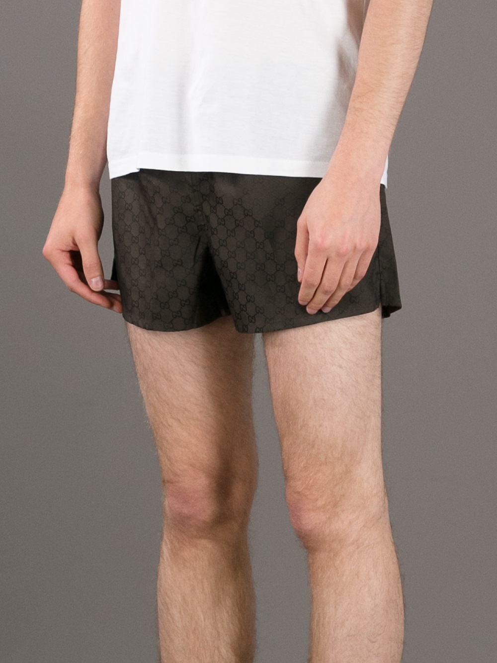Gucci Monogram Swim Shorts in Black for Men - Lyst