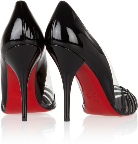 Christian Louboutin Pivichic 100 Striped Patent Leather and Pvc Pumps ...