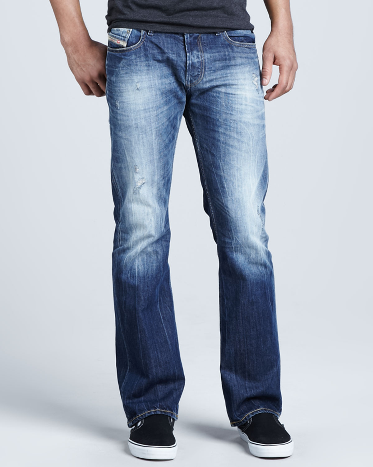 Lyst Diesel Fanker 008b9 Bootcut Jeans In Blue For Men 7259