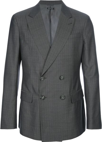 Giorgio Armani Pinstripe Double Breasted Suit in Gray for Men (grey) | Lyst