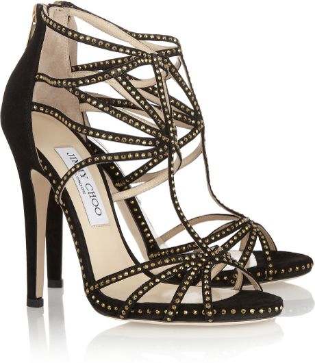 Jimmy Choo Vendetta Swarovski Crystal embellished Suede Sandals in ...