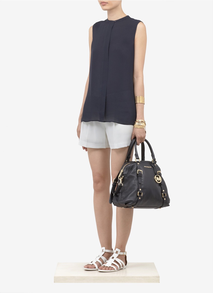 Lyst Michael Kors Bedford Bowling Satchel In Black Gallery