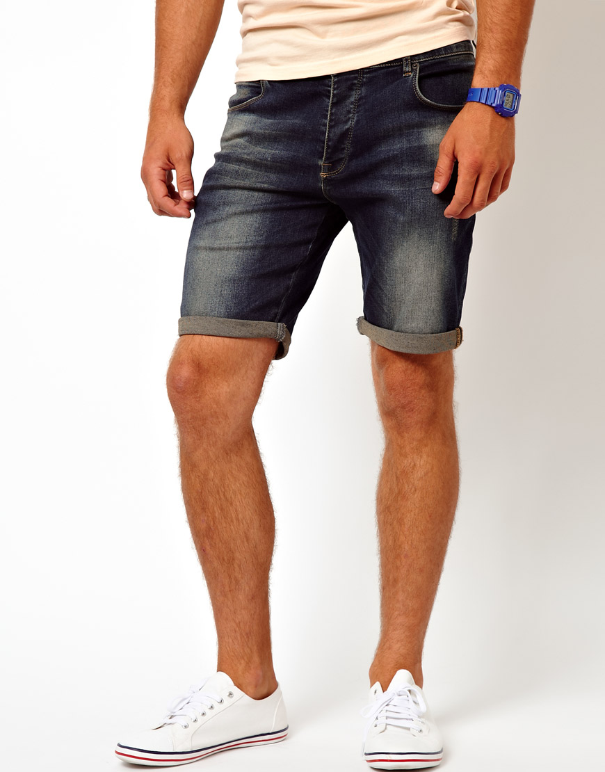 Asos Denim Shorts in Skinny Fit in Blue for Men | Lyst