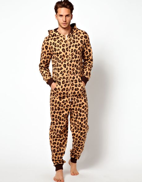 Asos Onesie with Leopard Print in Brown for Men | Lyst