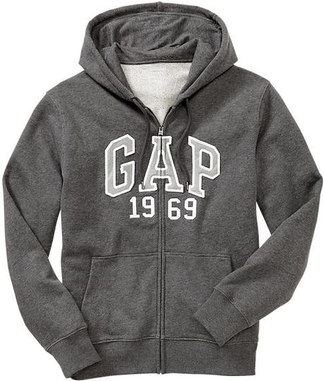 Gap Fleece Arch Logo Zip Hoodie in Gray for Men (charcoal) | Lyst
