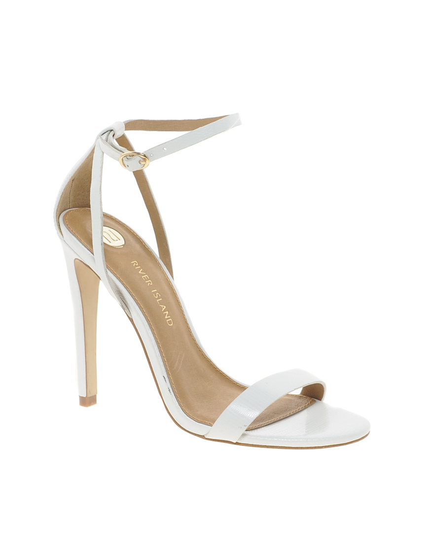 River island Barely There Sandals in White | Lyst