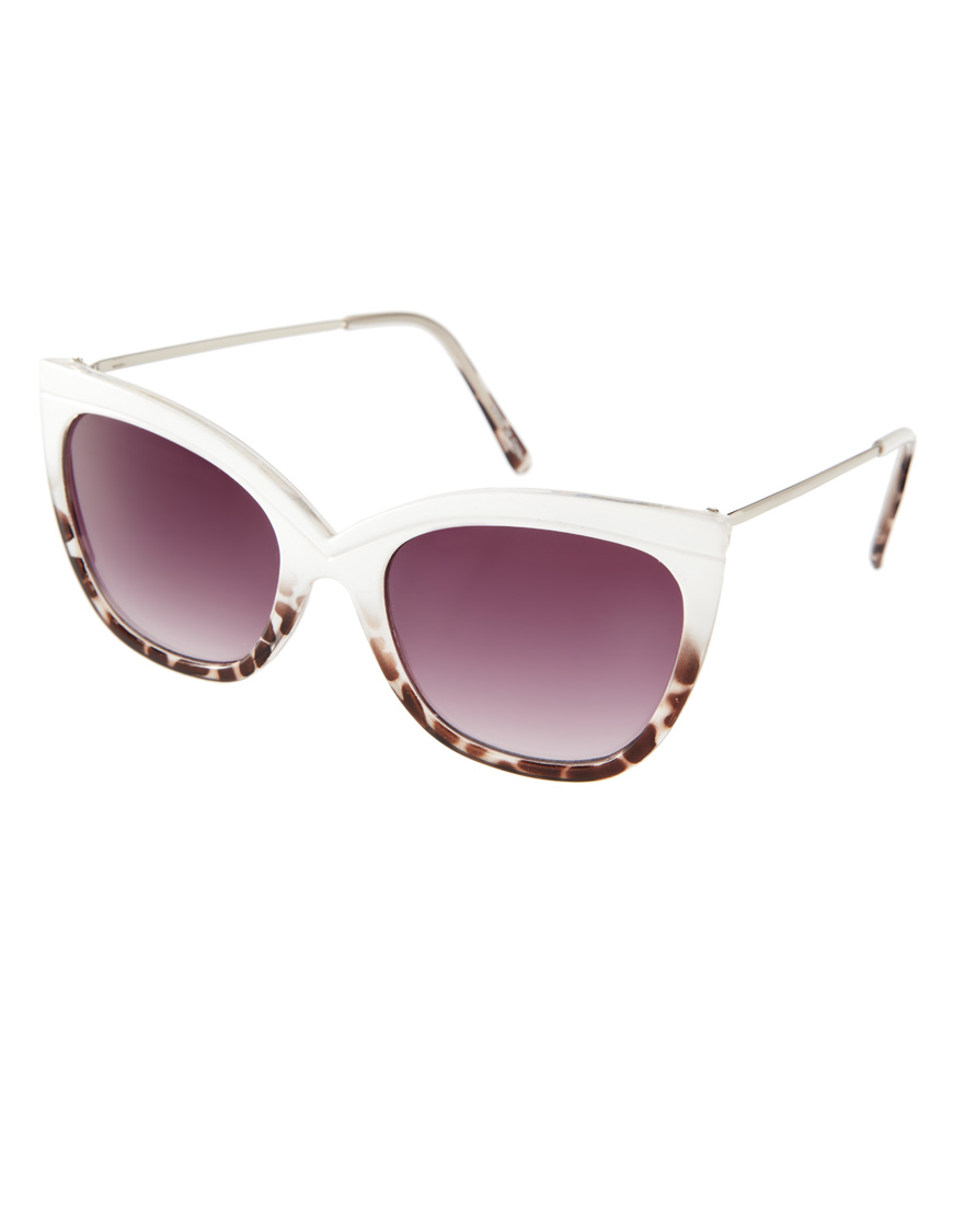 white cat eye designer sunglasses