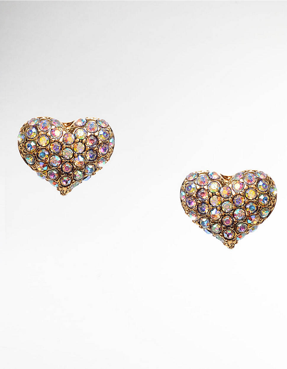 Lyst - Betsey Johnson Pav Puffed Heart Stud Earrings