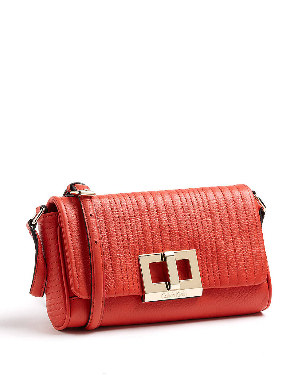 Calvin klein Leather Crossbody Bag in Red | Lyst