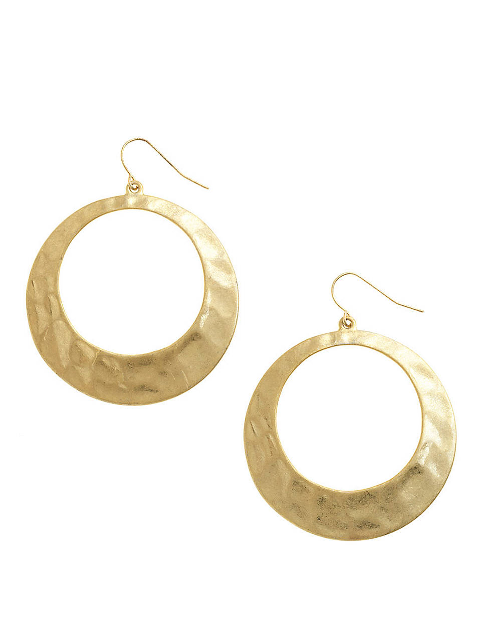 Lauren By Ralph Lauren Large Hammered Drop Earrings in Gold | Lyst