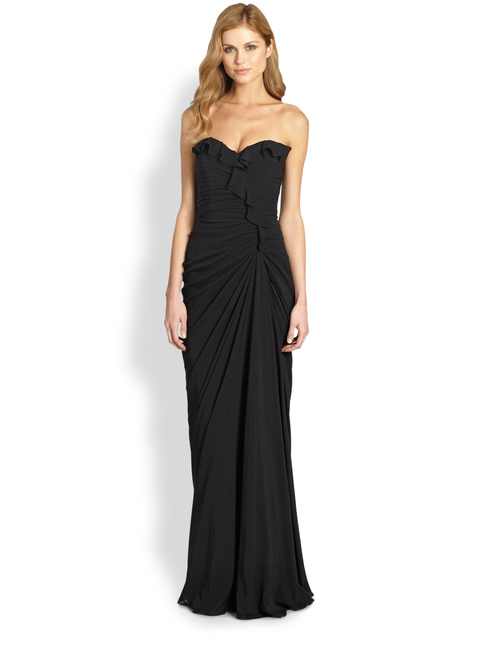 strapless long gown