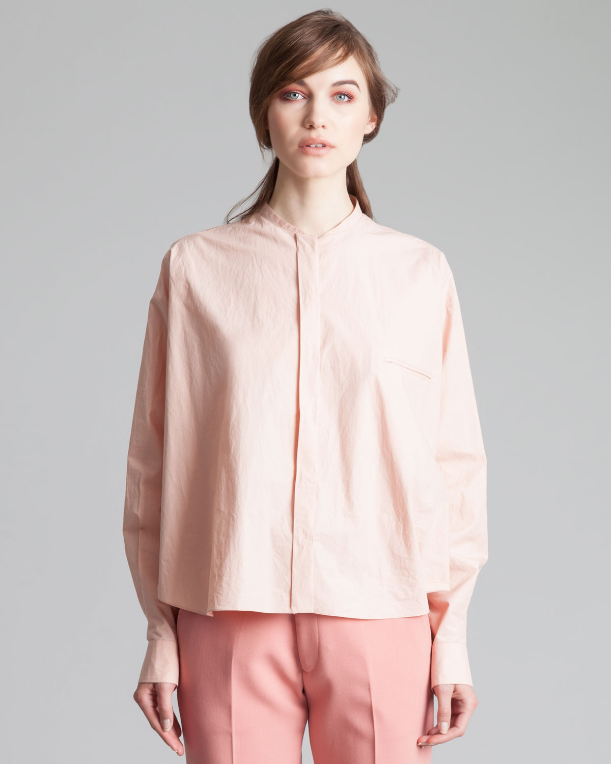 Marni Womens Collarless Buttonfront Blouse Pink Sand in Pink (PINK SAND ...