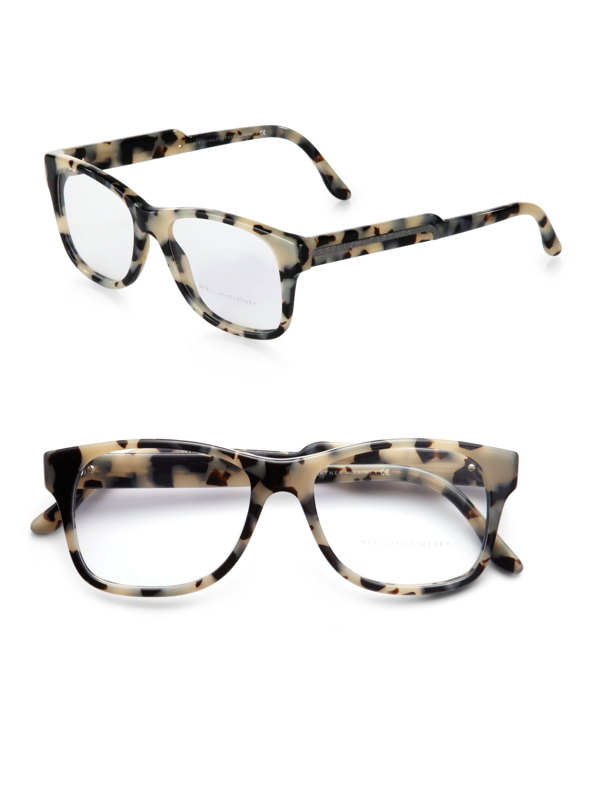 Lyst - Stella Mccartney Oversized Square Optical Glasses/grey Tortoise