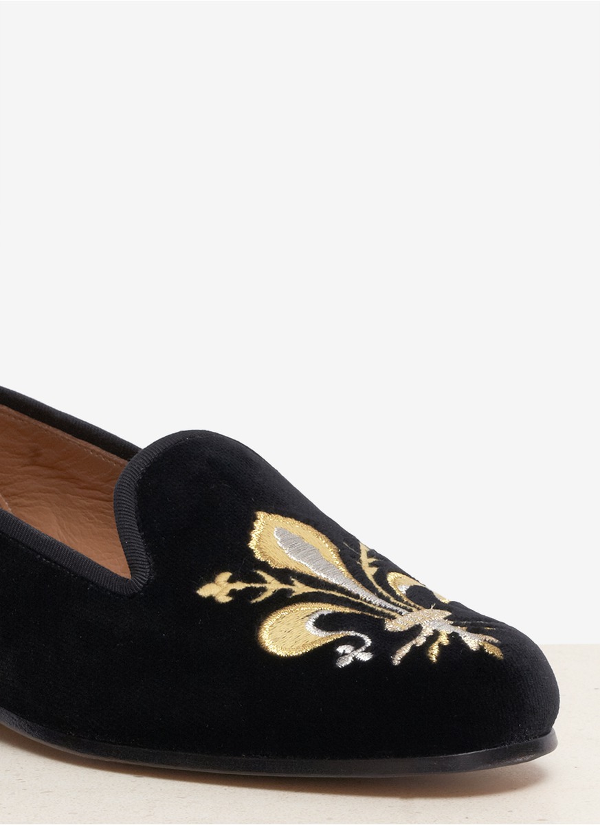 black velvet slip ons