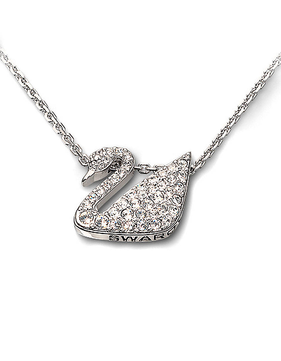 Lyst - Swarovski Crystal Swan Pendant Necklace in Metallic