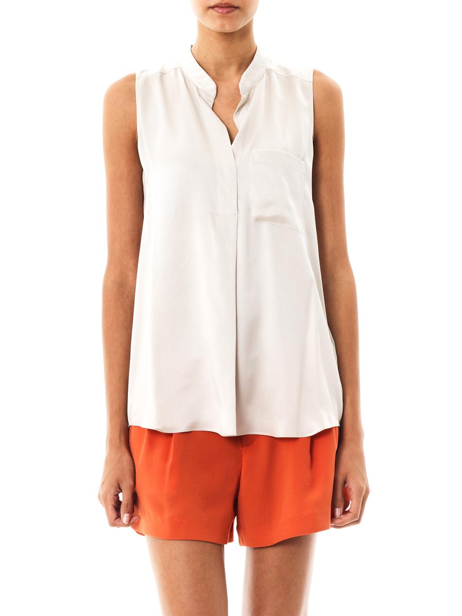 Lyst Rebecca taylor SandWash Silk Blouse in Natural