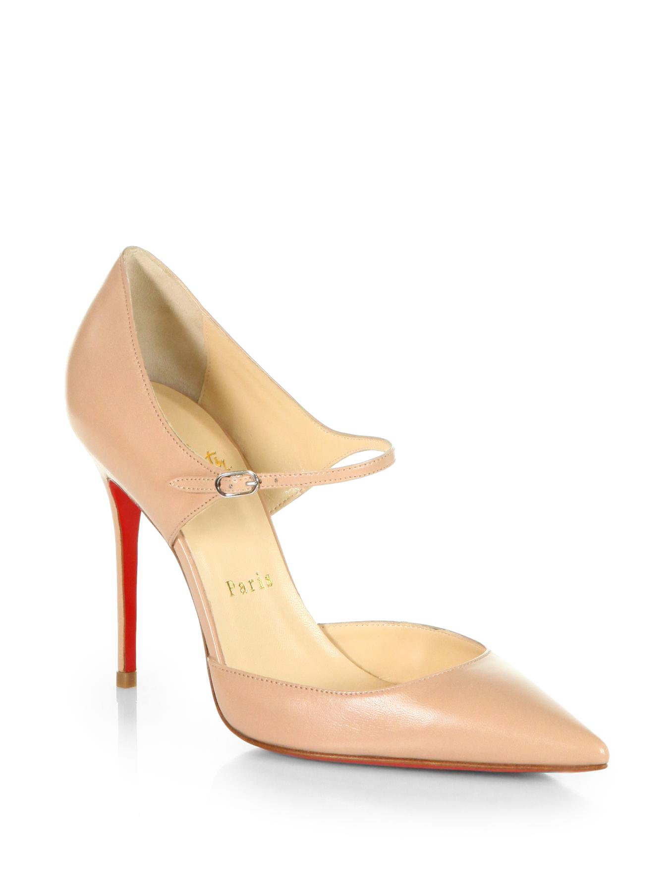 Artesur » louboutin patent leather Jane pumps Nude pointed toes