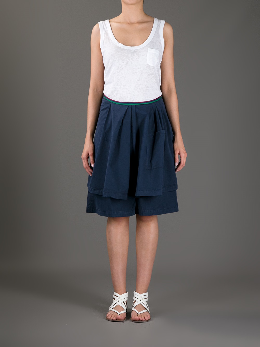 Lyst Pence Layered Culotte Skirt in Blue