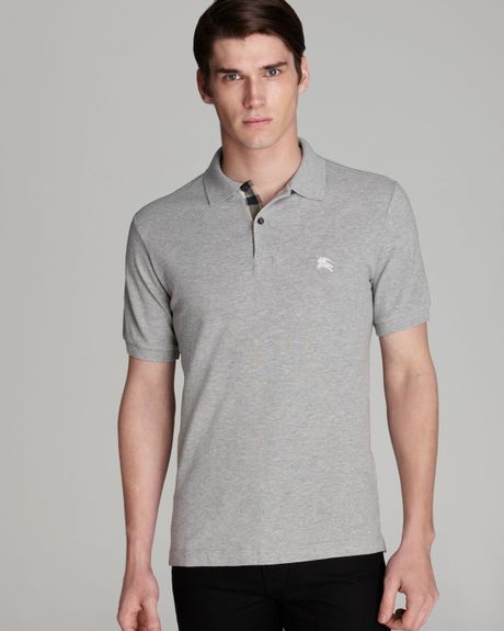 Burberry Brit Short Sleeve Slim Polo in Gray for Men (Pale Grey) | Lyst